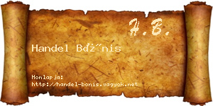 Handel Bónis névjegykártya